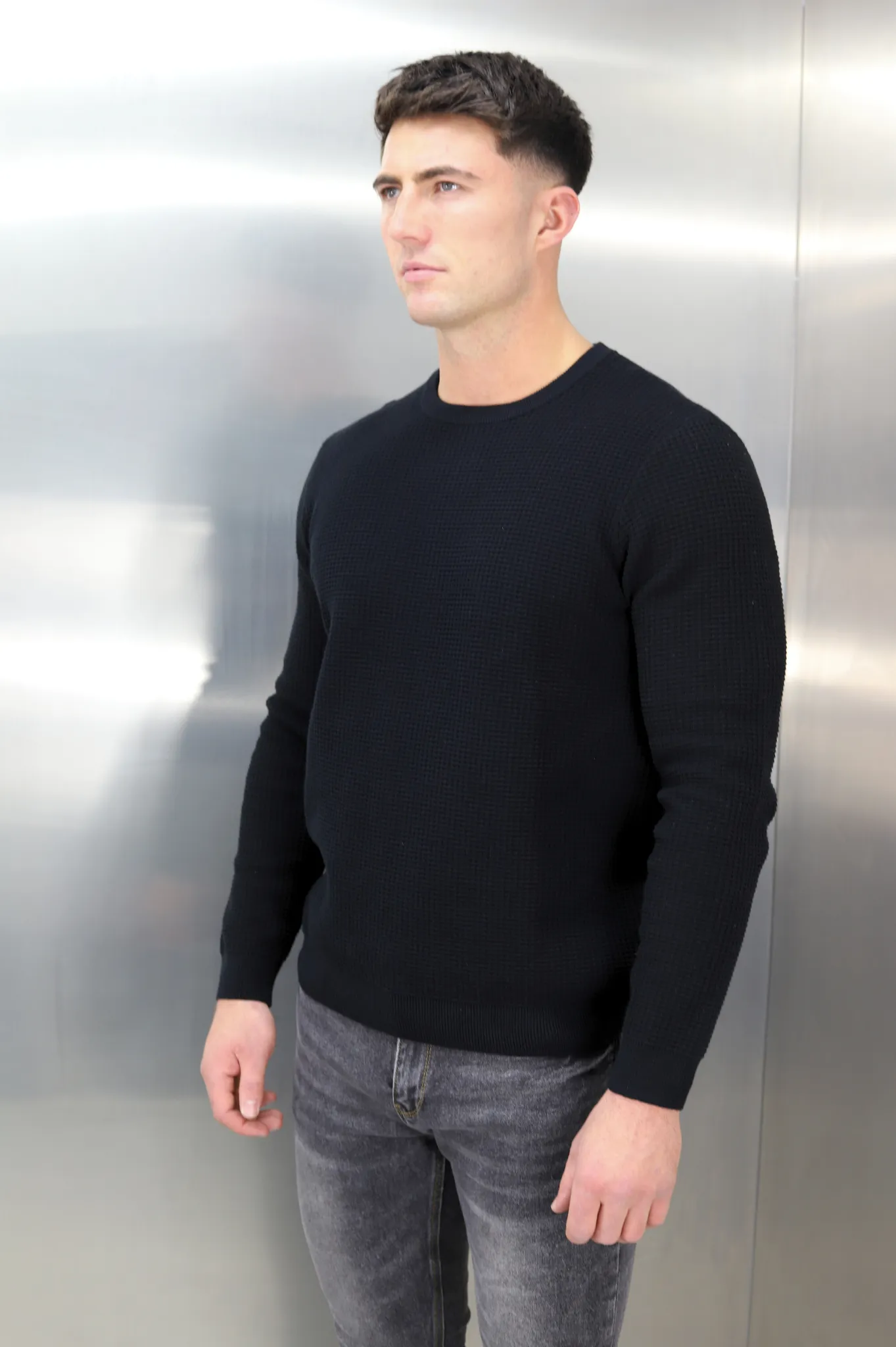 Capo CABLE Knit Jumper - Black