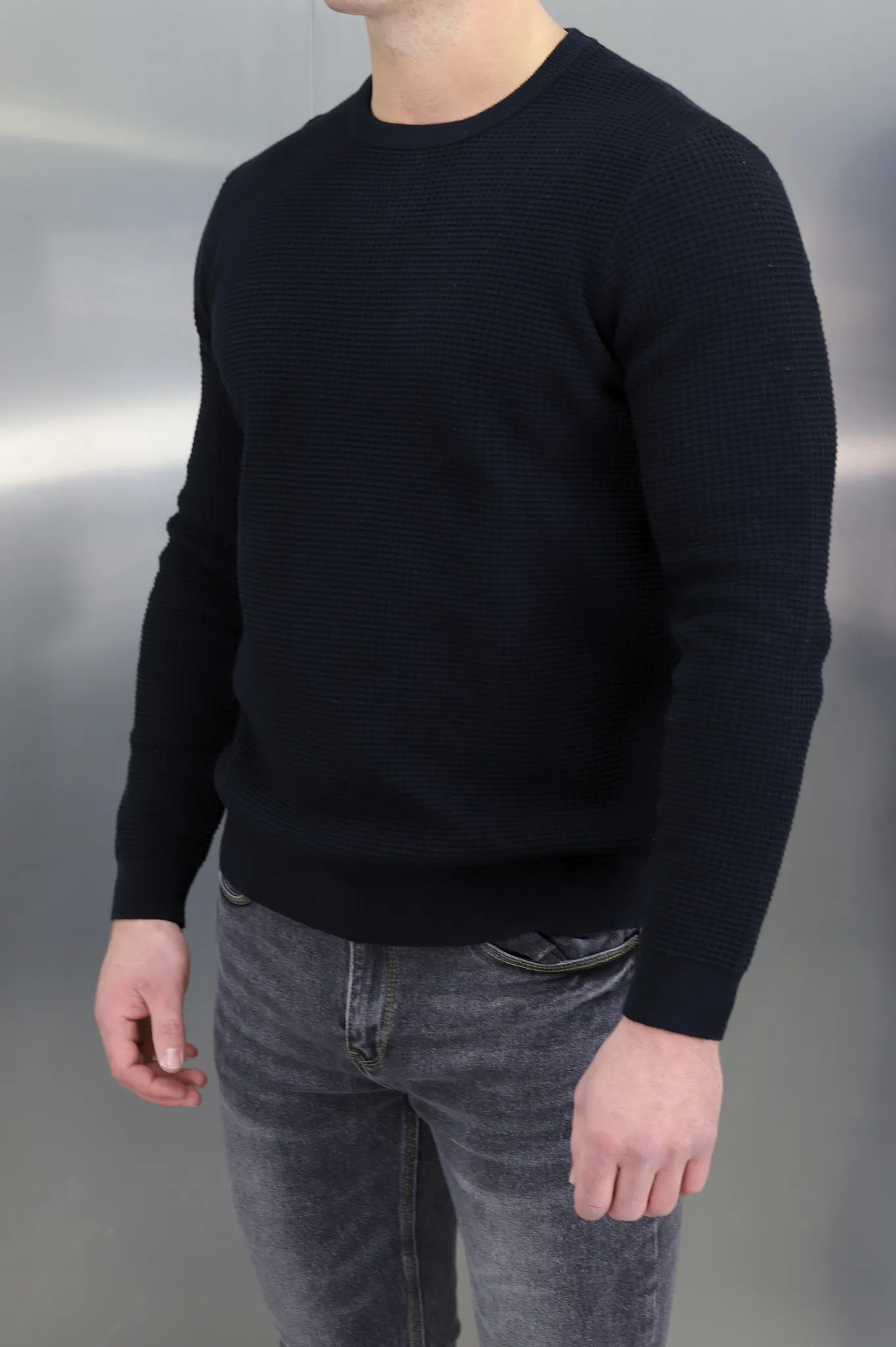 Capo CABLE Knit Jumper - Black