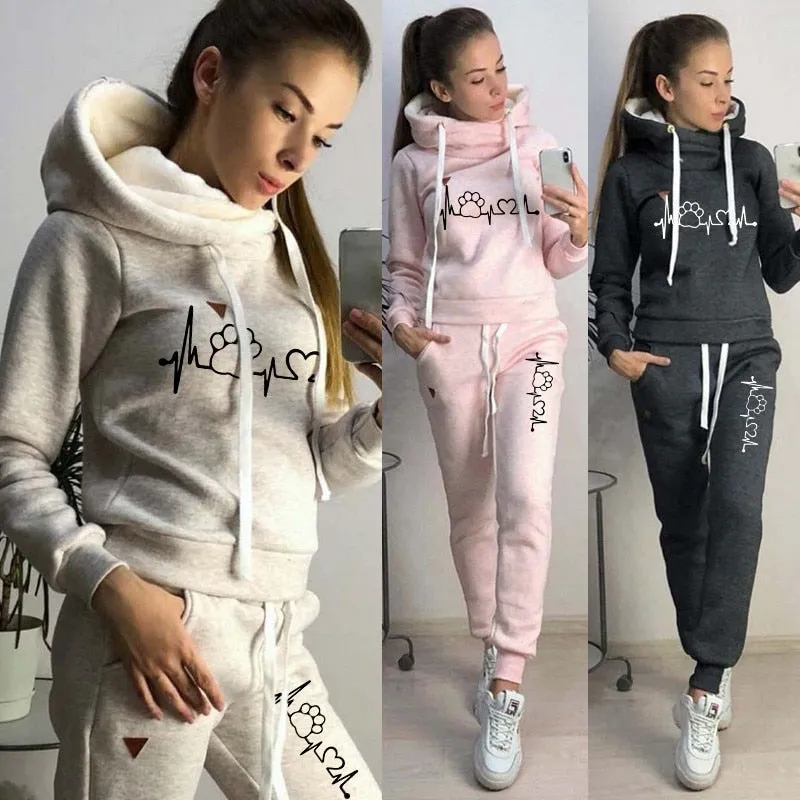 Casual 2 Piece Set Women Tracksuit Autumn Spring Hoodies