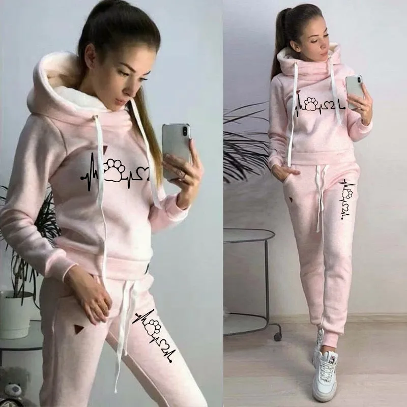 Casual 2 Piece Set Women Tracksuit Autumn Spring Hoodies