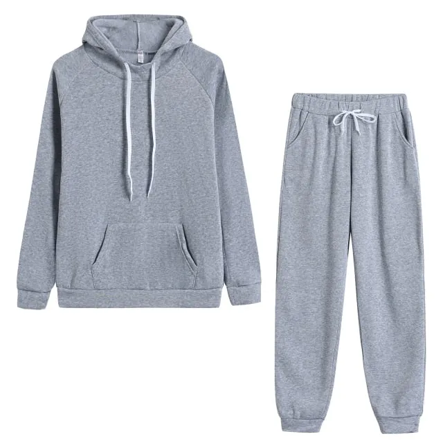 Casual 2 Piece Set Women Tracksuit Autumn Spring Hoodies