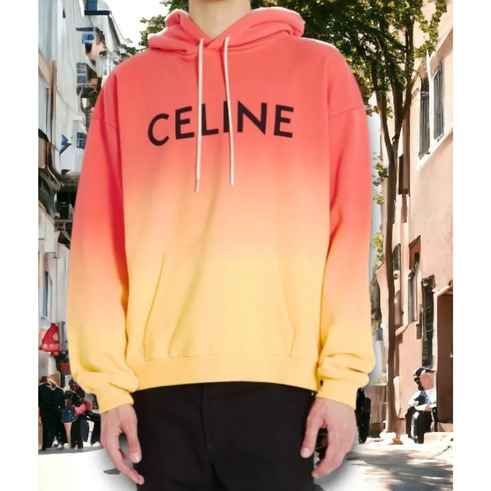 CELINE  |Pullovers Long Sleeves Plain Cotton Logo Luxury Hoodies