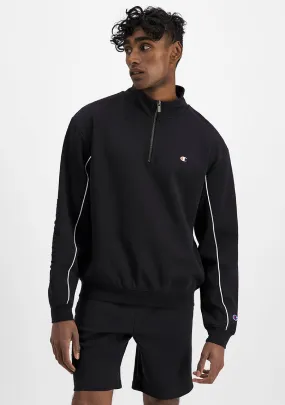 Champion Mens Rochester Athletic Quarter Zip  AVKFN BLK