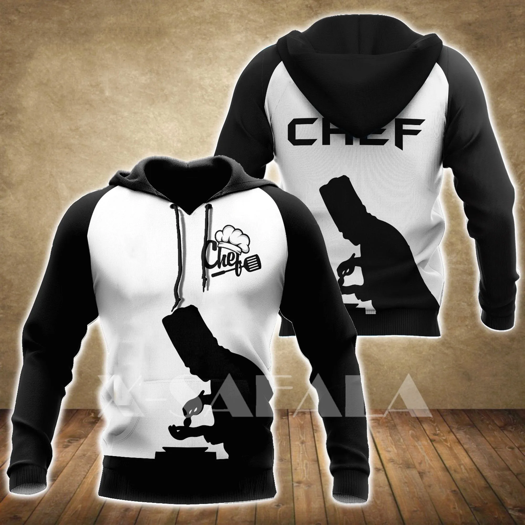 CHEF 3D ALL OVER PRINTED MEN AUTUMN HOODIE CUSTOM NAME - T-SHIRT DESIGN