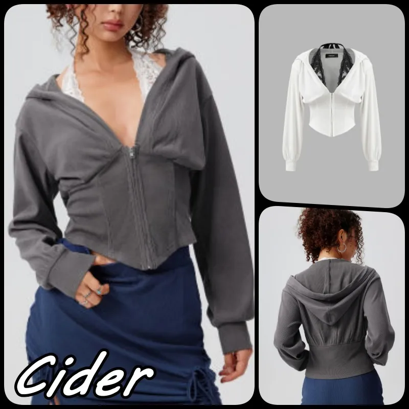 Cider  |Rib Long Sleeves Plain Co-ord Hoodies & Sweatshirts