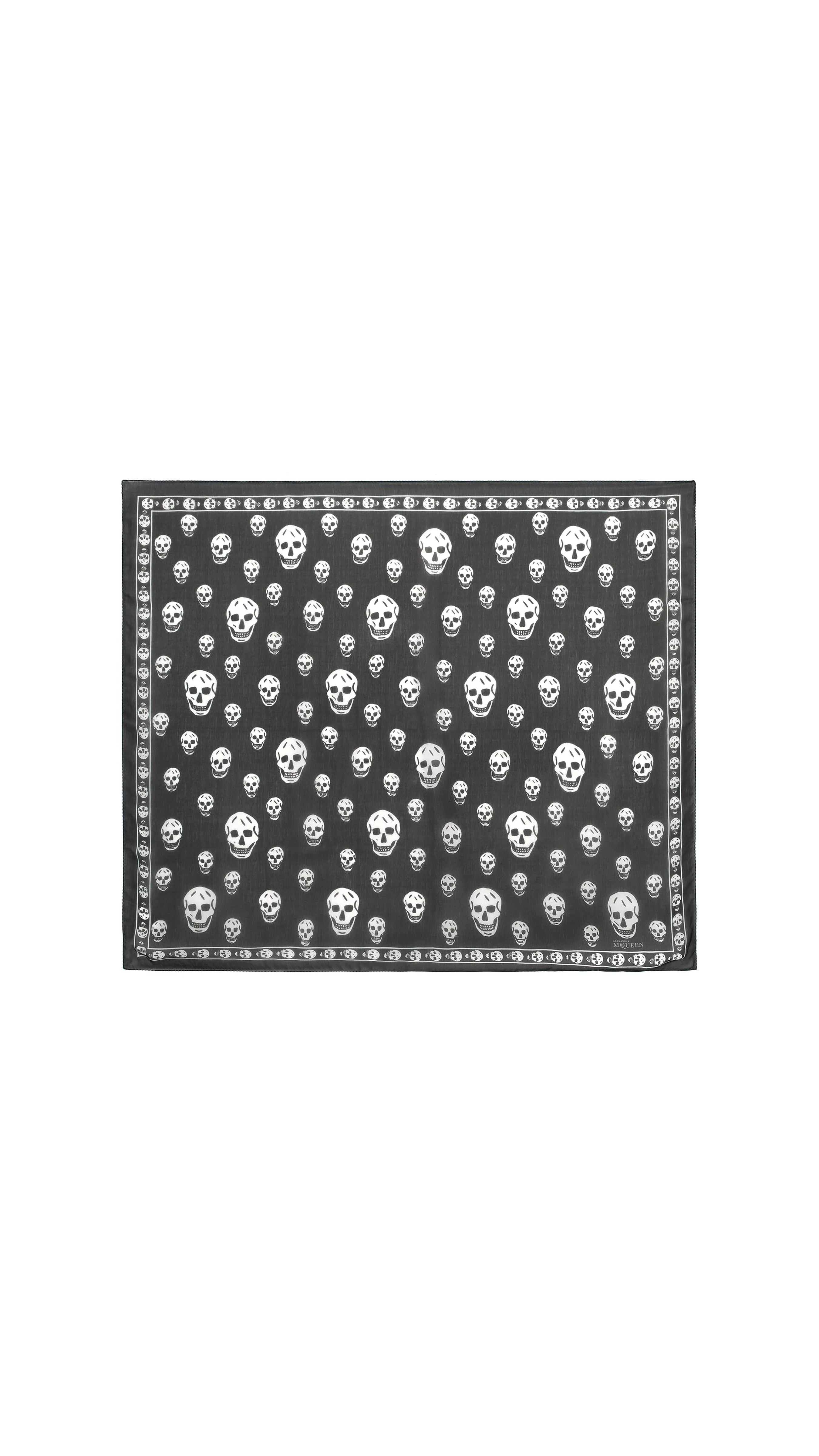 Classic Silk Skull Scarf - Black