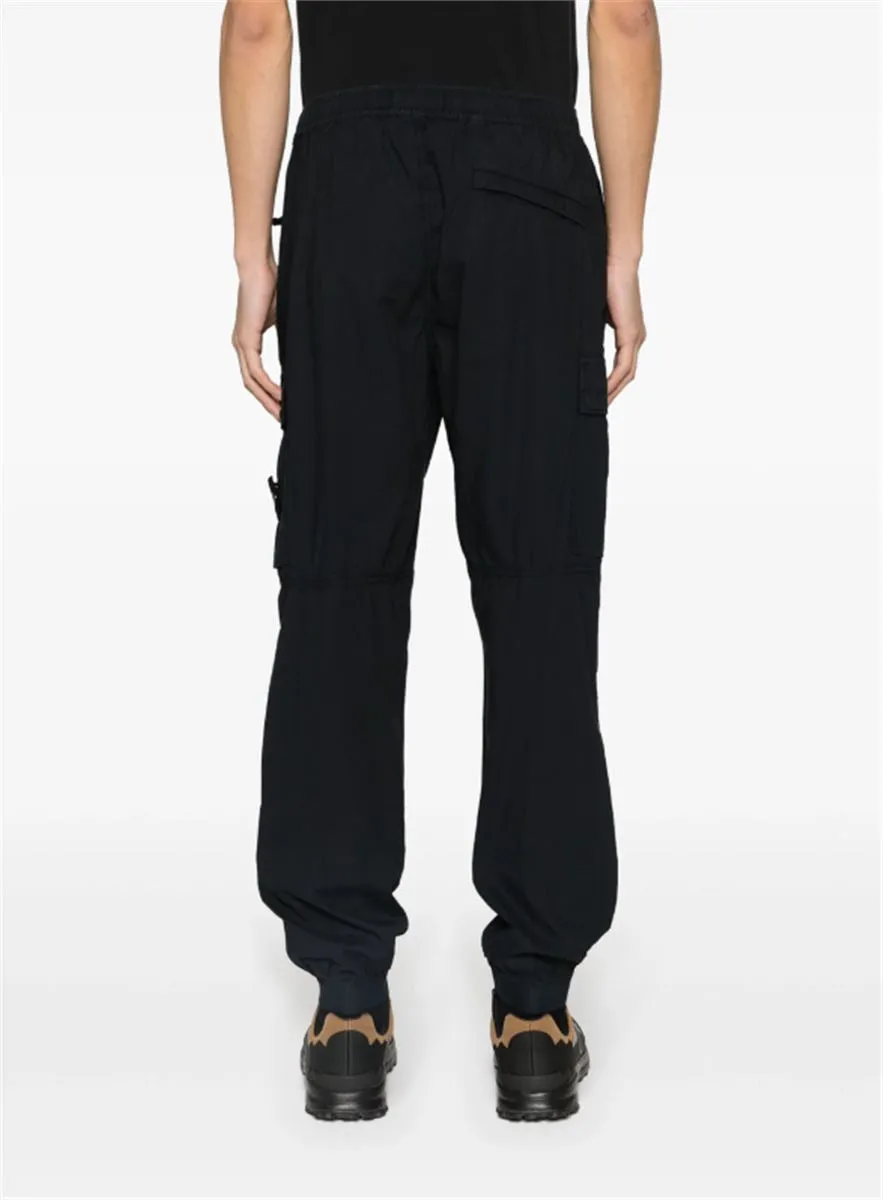 COMPASS-BADGE TAPERED CARGO TROUSERS