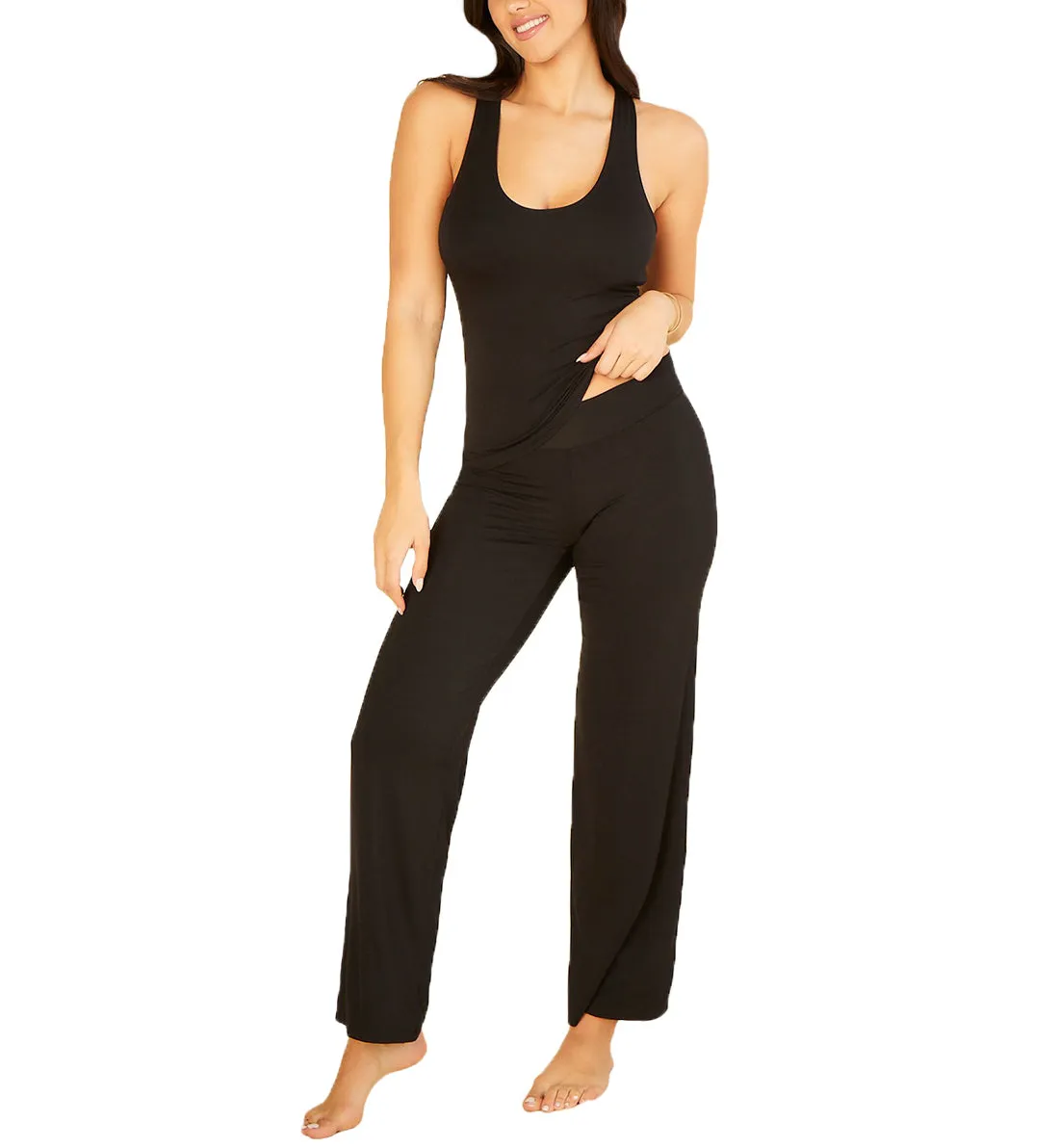 Cosabella Talco CURVY Racer Cami & Pant Set (TALCO9621) - Black