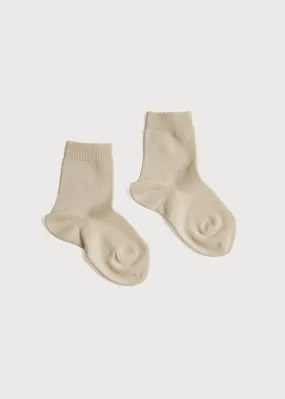 Cotton Short Socks Beige (0mths-8yrs)