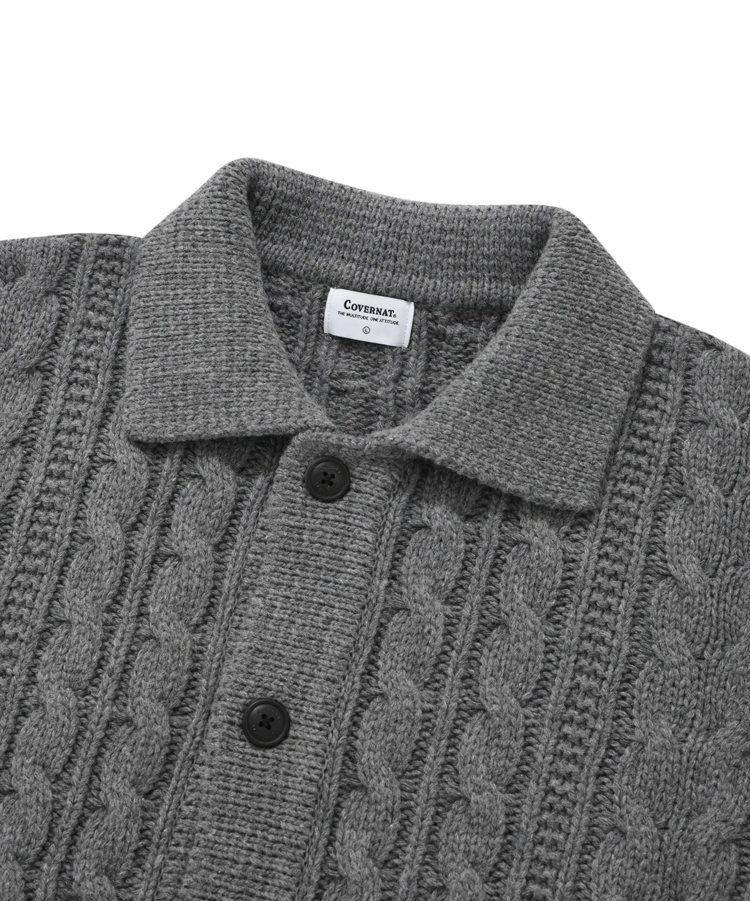 COVERNAT  |[COVERNAT]★ Lambswool Aran Cable Knit Cardigan