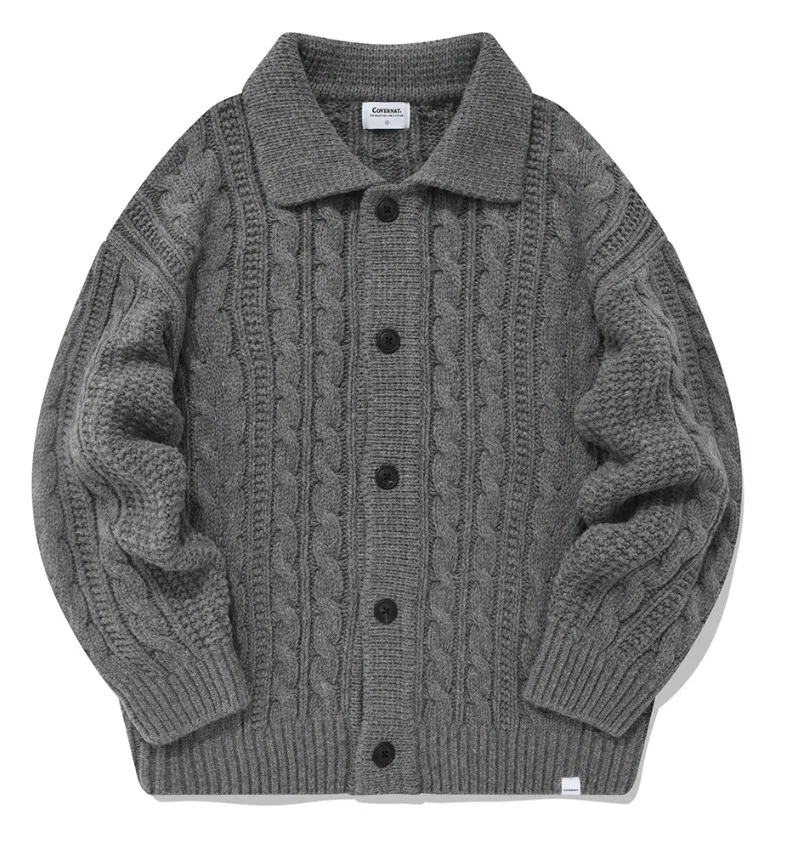 COVERNAT  |[COVERNAT]★ Lambswool Aran Cable Knit Cardigan