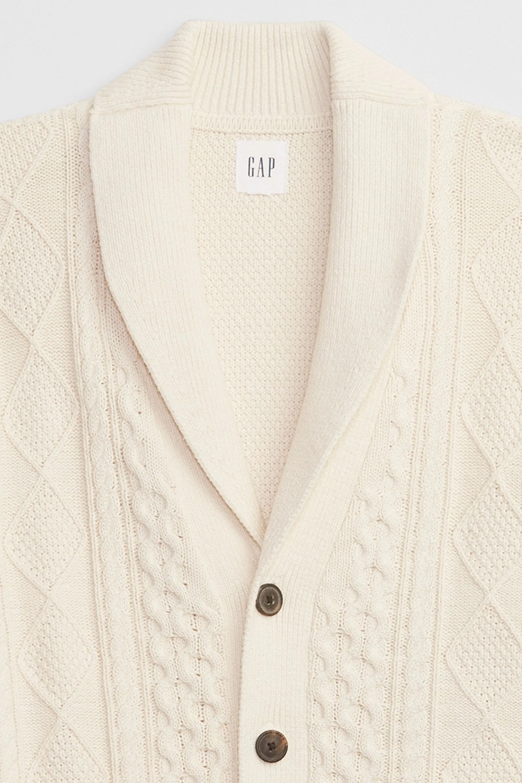 Cream Cable-Knit Cardigan