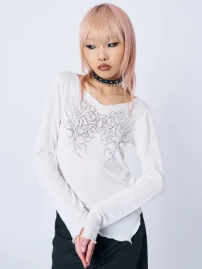 Cryptic Love White Asymmetric Top