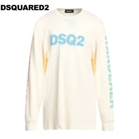 D SQUARED2  |Pullovers Long Sleeves Cotton Logo Luxury Sweatshirts