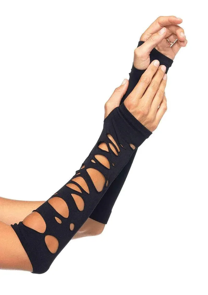 Distress Arm Warmer Blk