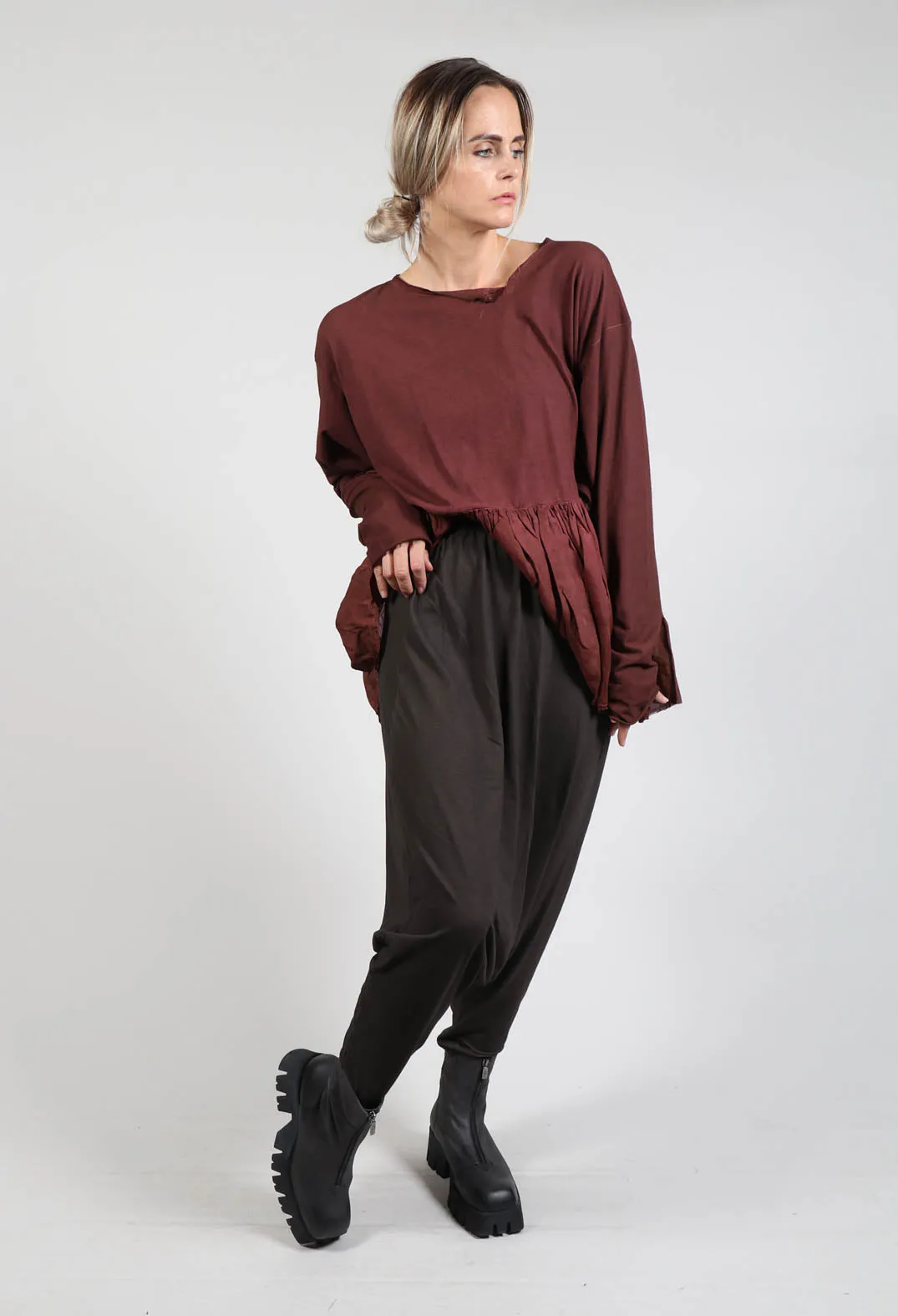 Drop Crotch Leggings in Espresso Cloud