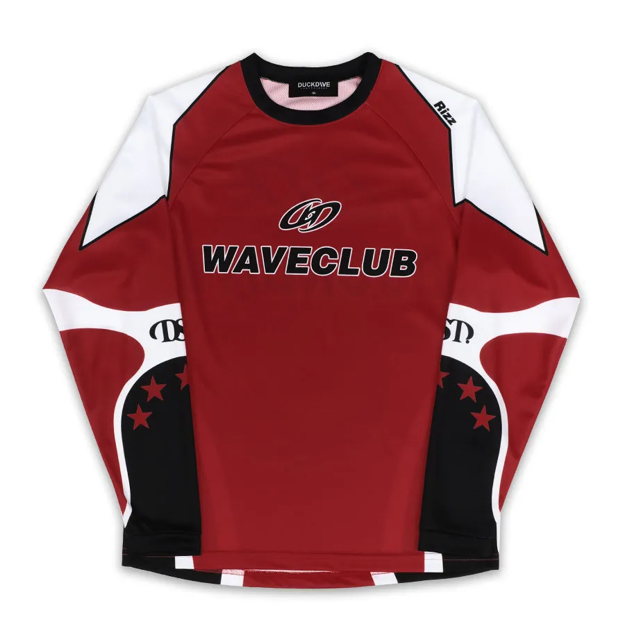 DUCKDIVE  |【 DUCKDIVE 】STAR RAGLAN MESH LONG SLEEVE RED