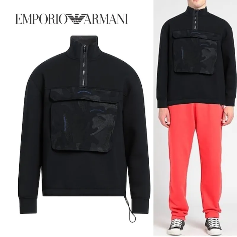 EMPORIO ARMANI  |Pullovers Long Sleeves Logo Sweatshirts