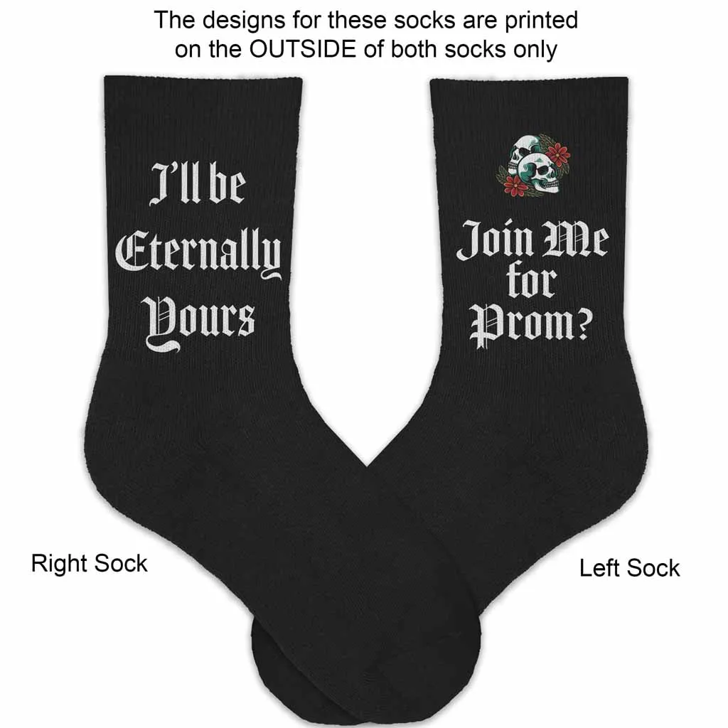 Eternally Yours Fun Promposal Socks with a Gothic Vibe