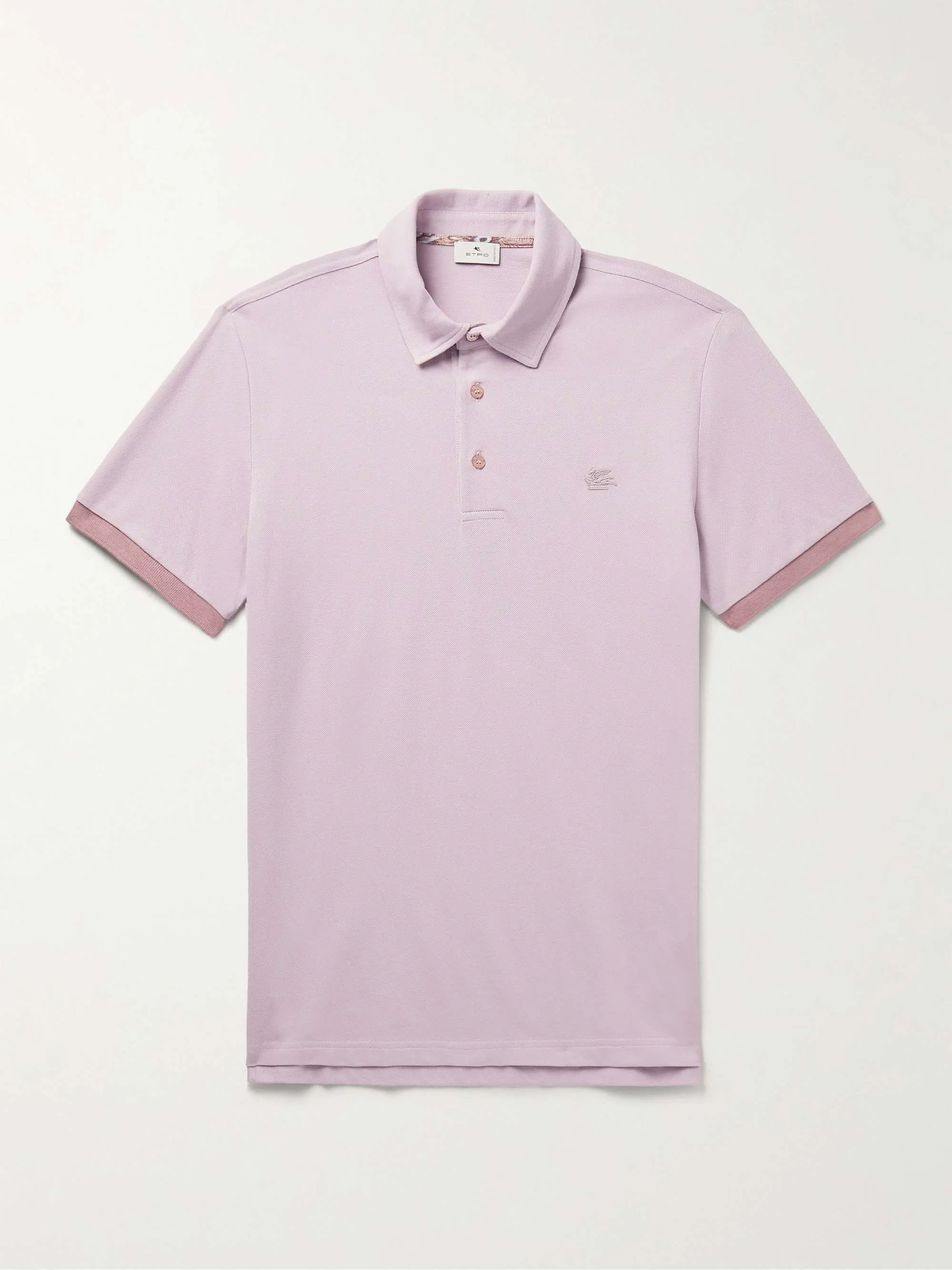 ETRO  |Pullovers Cotton Short Sleeves Logo Luxury Polos