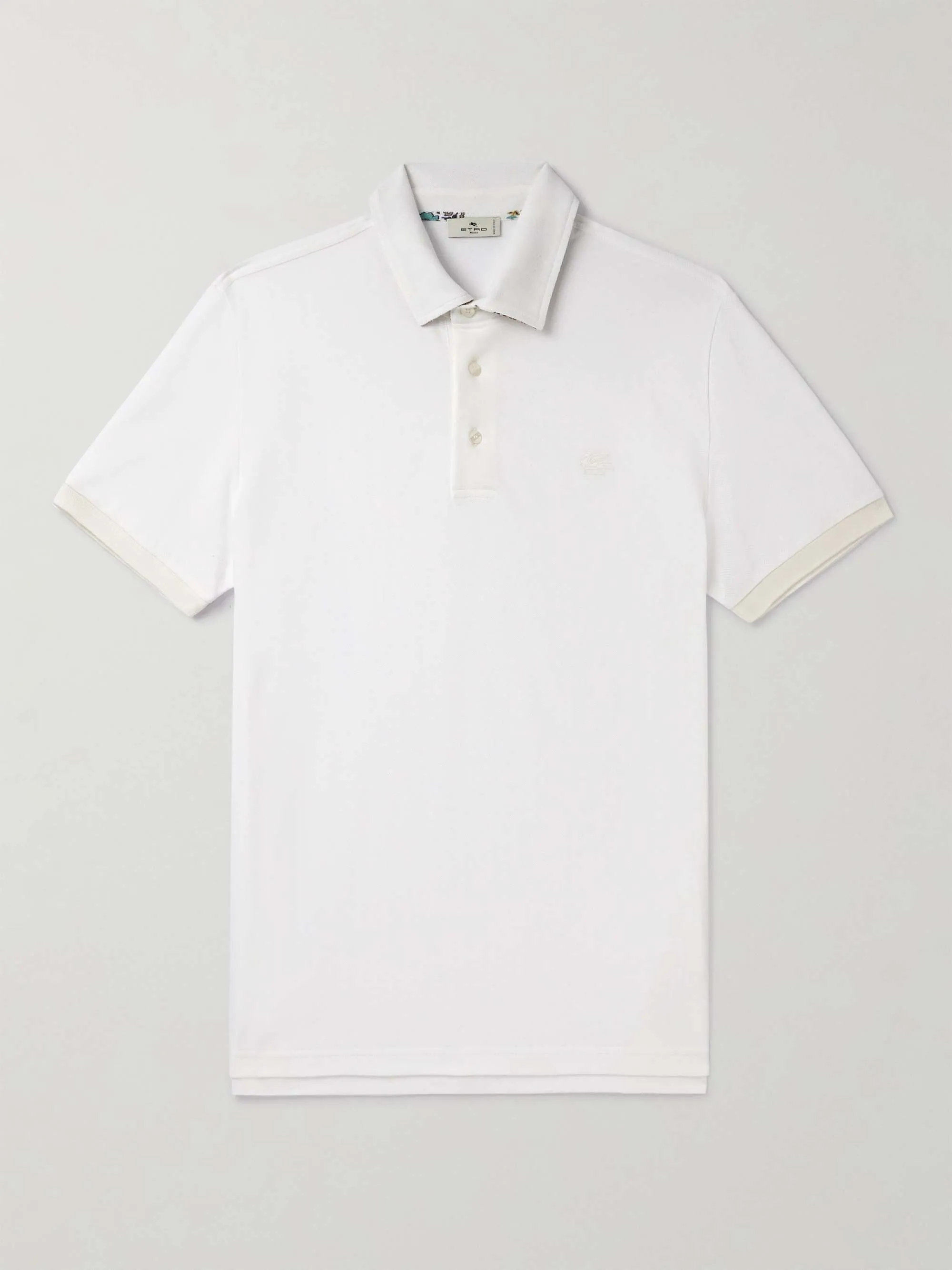 ETRO  |Pullovers Cotton Short Sleeves Logo Luxury Polos