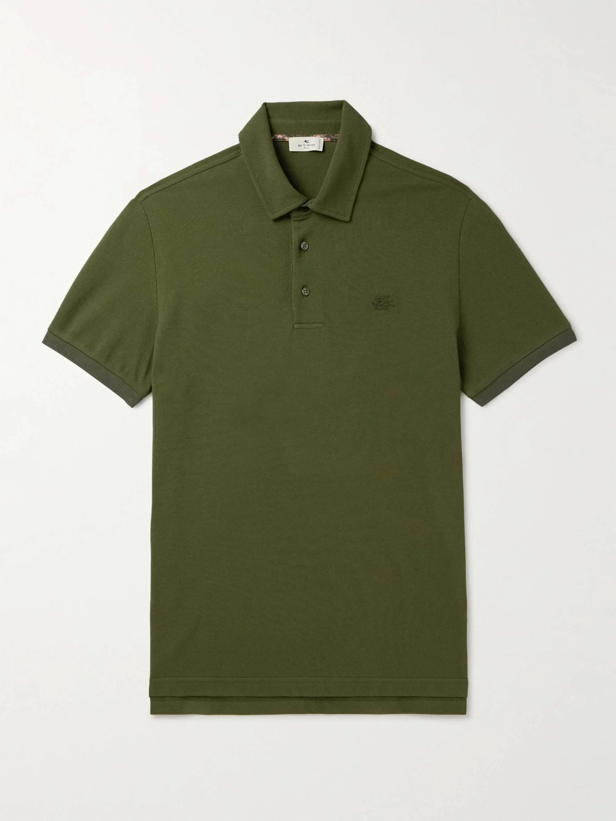 ETRO  |Pullovers Cotton Short Sleeves Logo Luxury Polos