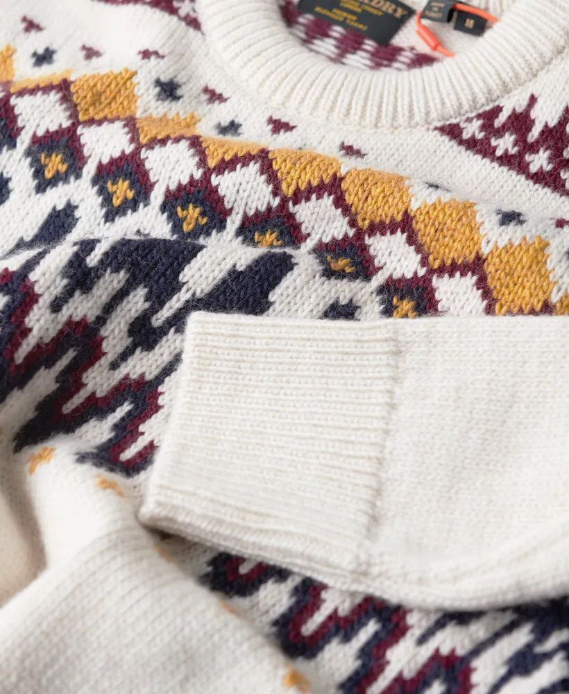 Fairisle Knit Crew Jumper | Ecru Multi