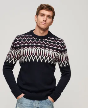 Fairisle Knit Crew Jumper | Navy Multi