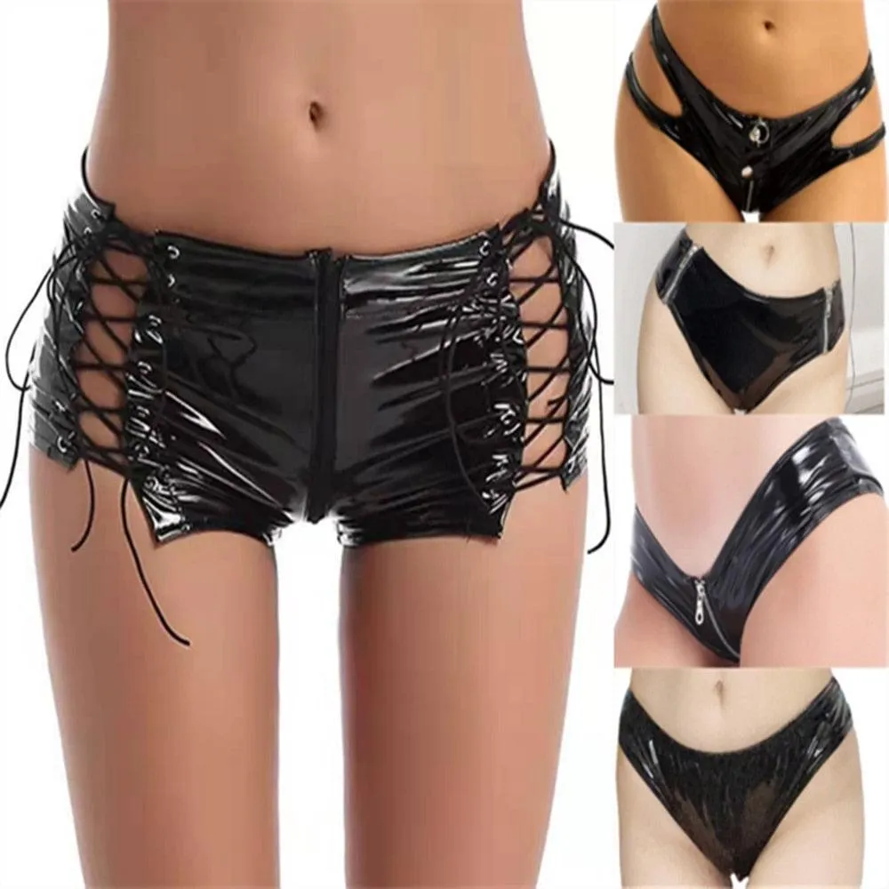 Faux Leather Shorts Hot Pants