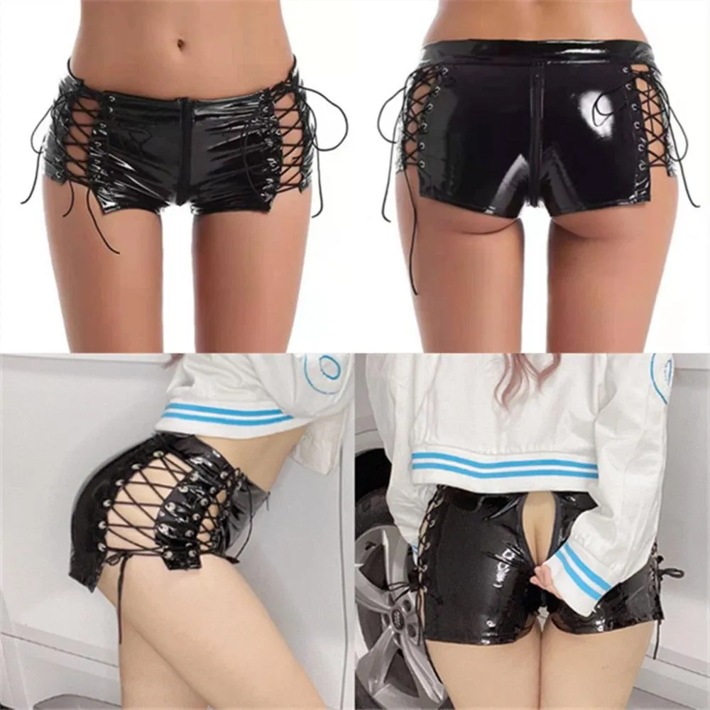 Faux Leather Shorts Hot Pants