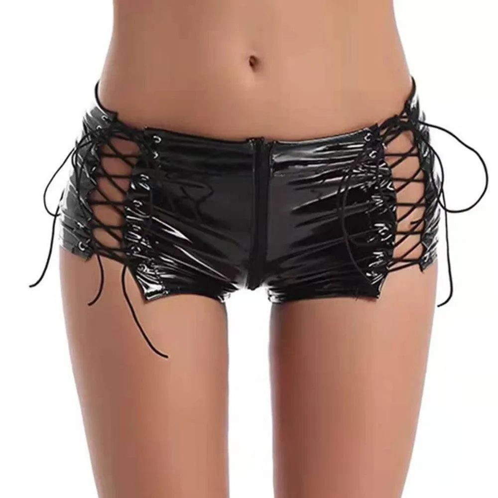 Faux Leather Shorts Hot Pants