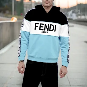 FENDI  |Pullovers Long Sleeves Plain Cotton Logo Luxury Hoodies