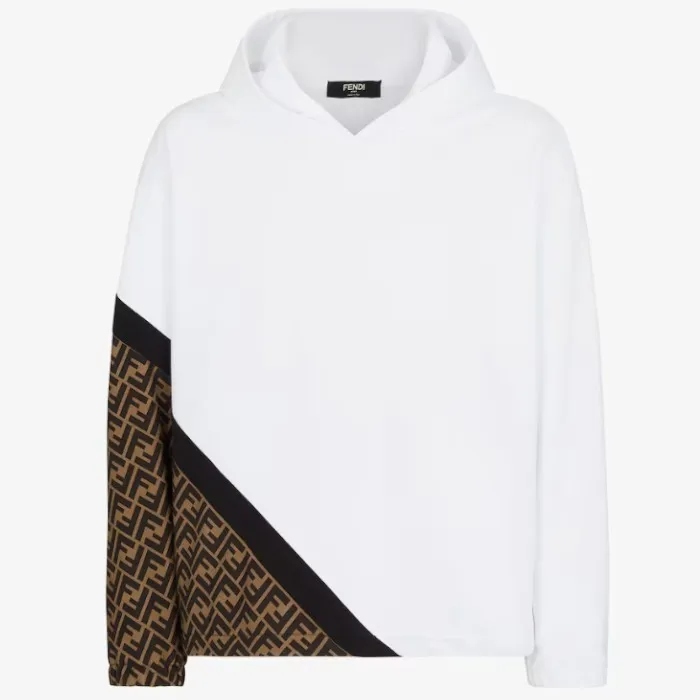 FENDI  |Pullovers Monogram Long Sleeves Cotton Logo Luxury Hoodies