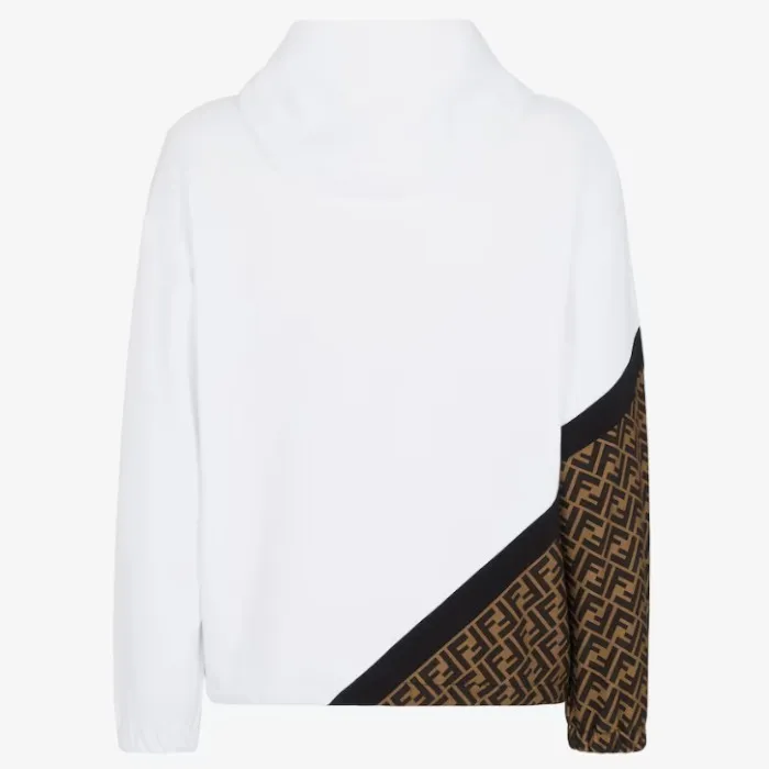 FENDI  |Pullovers Monogram Long Sleeves Cotton Logo Luxury Hoodies