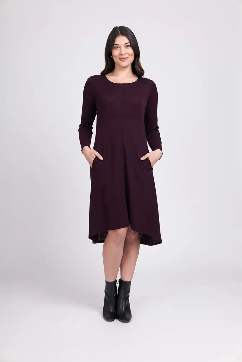 Foil - Swipe Right Merino Dress - Plum