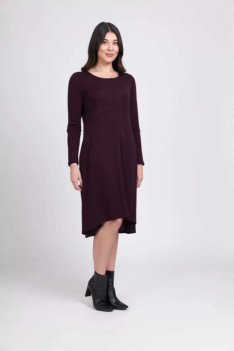 Foil - Swipe Right Merino Dress - Plum