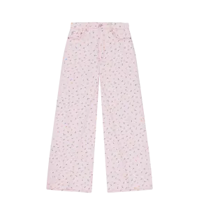 GANNI Pink Tulle Print Denim Jeans