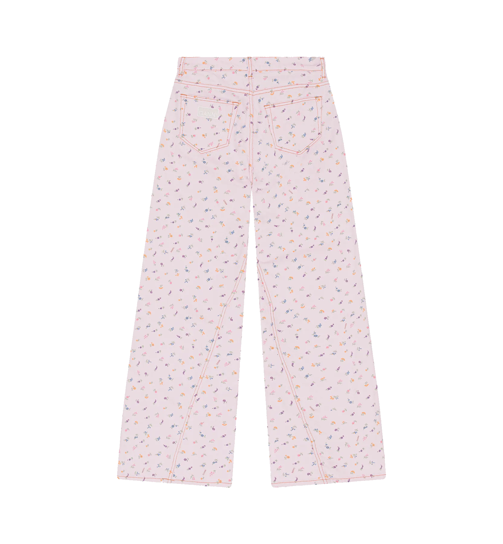 GANNI Pink Tulle Print Denim Jeans