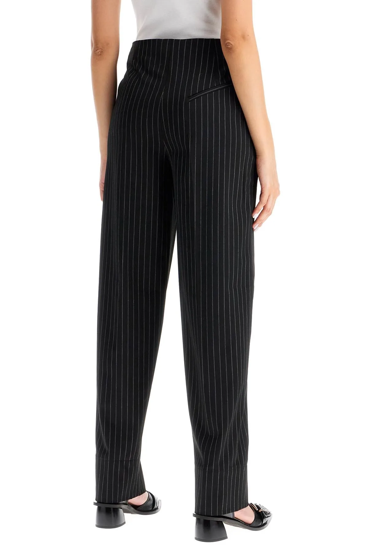 Ganni striped tapered trousers