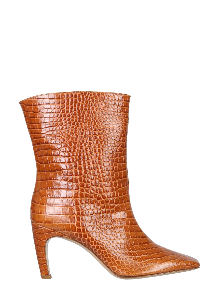 GIA BORGHINI    ATENA LEATHER BOOTS WITH COCONUT PRINT