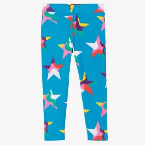 Girls Blue Star Leggings