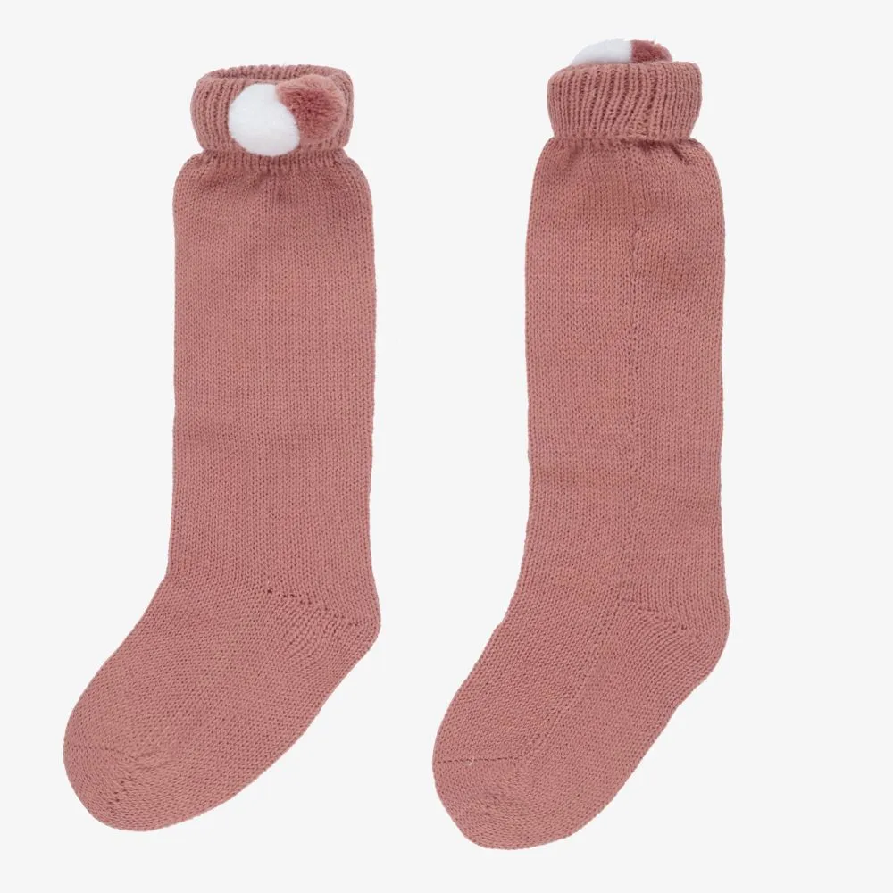 Girls Pink Cotton Socks