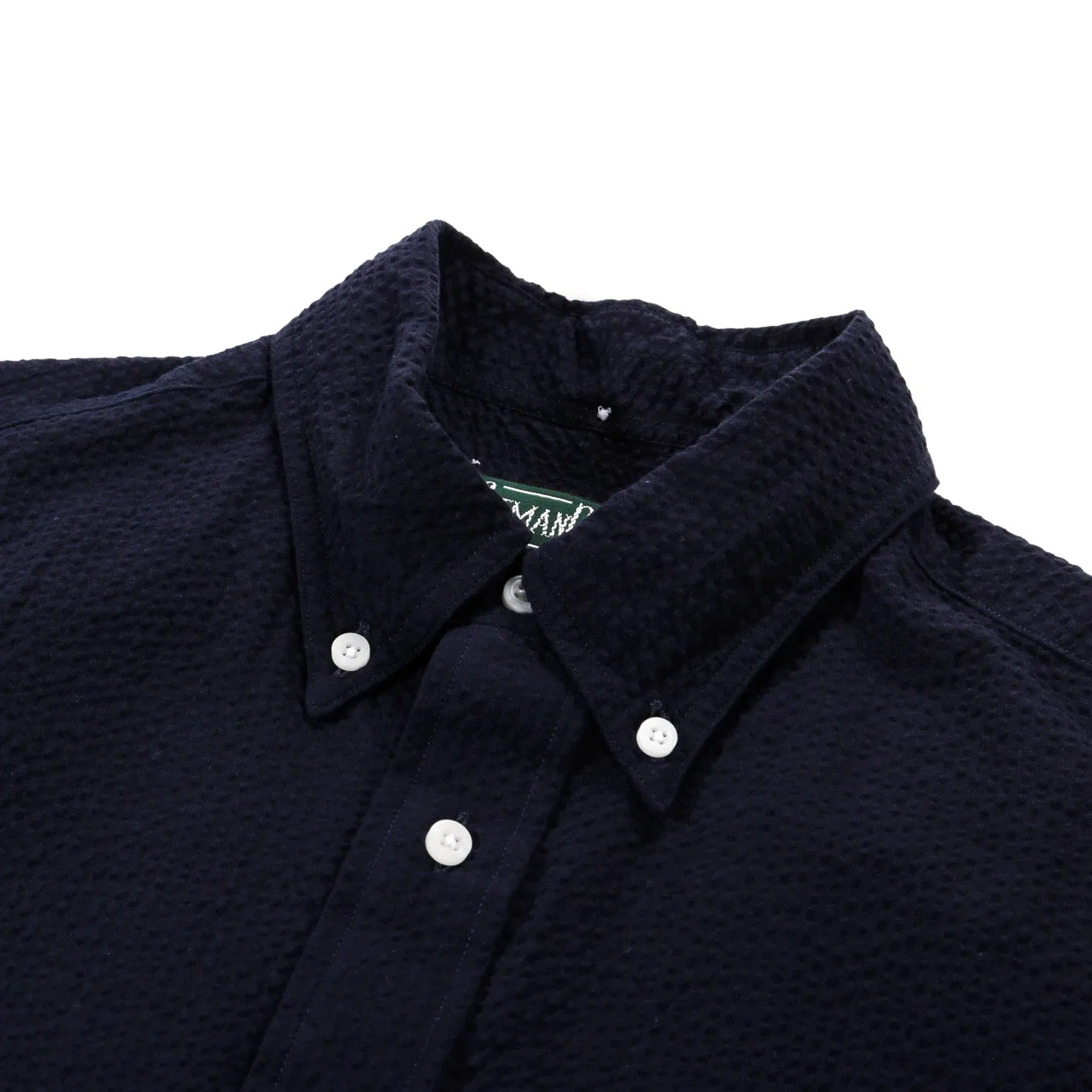 GITMAN VINTAGE SS BUTTON DOWN NAVY SEERSUCKER