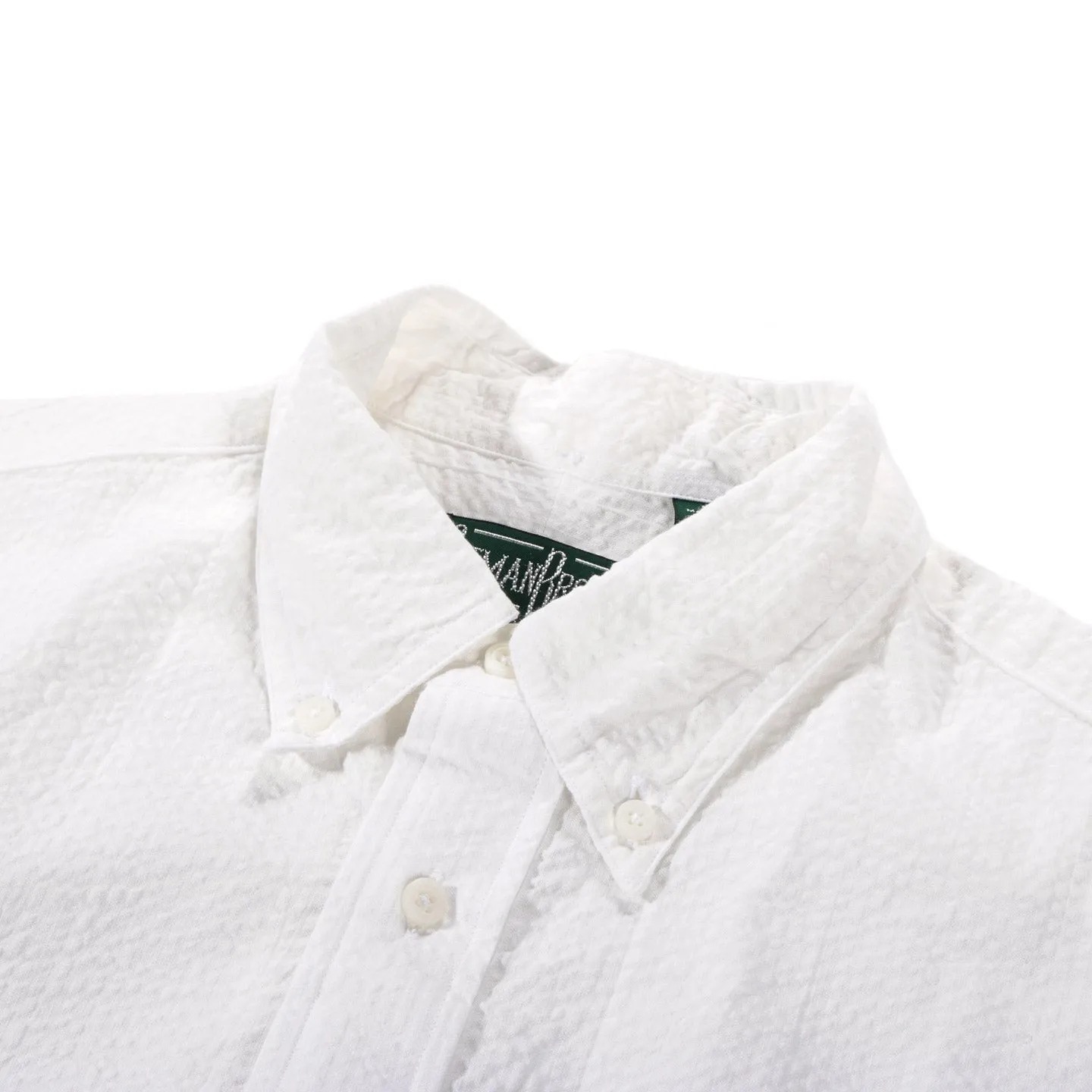 GITMAN VINTAGE SS BUTTON DOWN WHITE SEERSUCKER