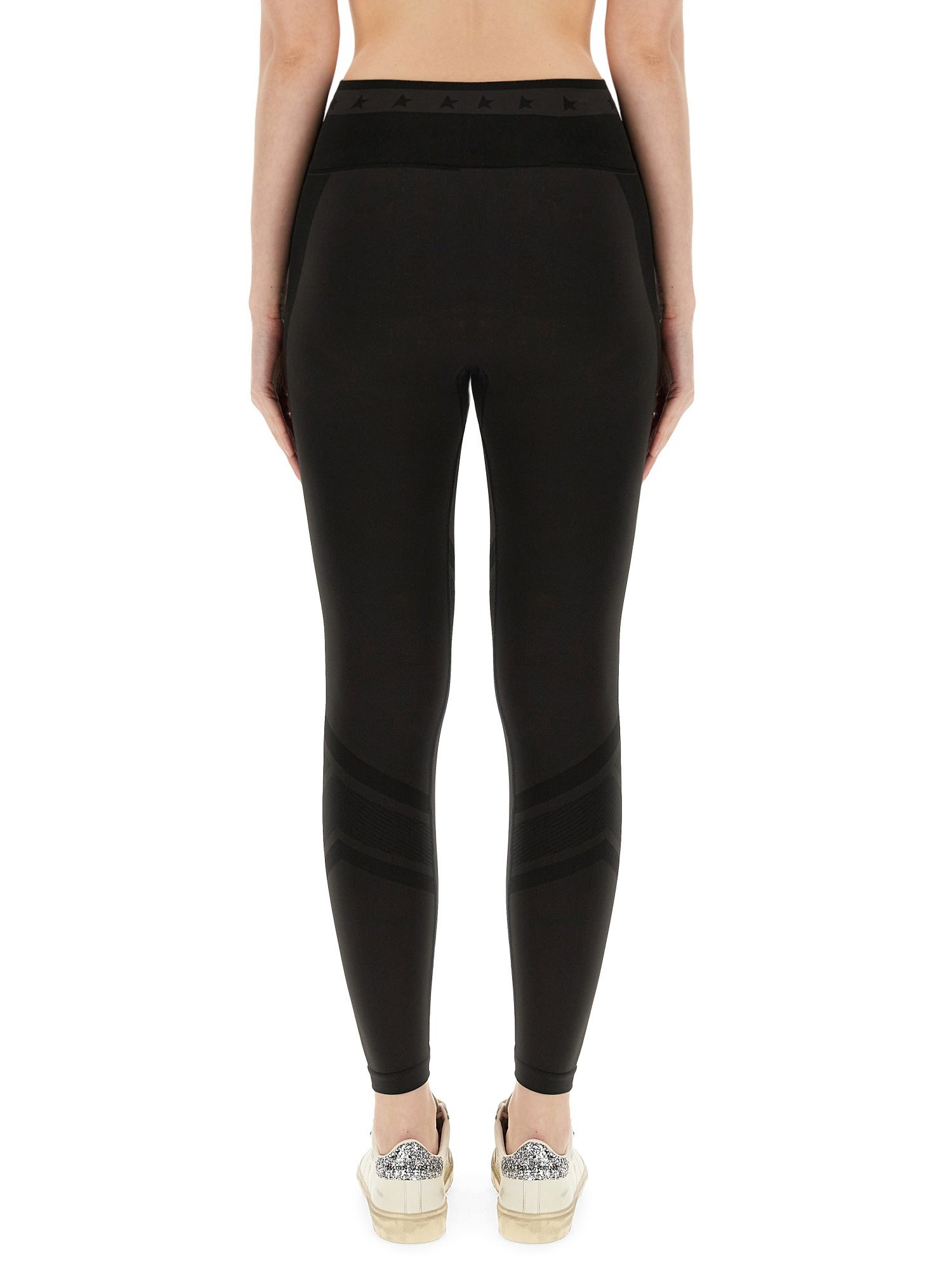 GOLDEN GOOSE    NYLON LEGGINGS WITH LOGO