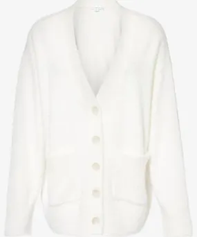 Good American Womens Cloud White001 Fluffy oversized knitted cardigan Xxl/Xxxl