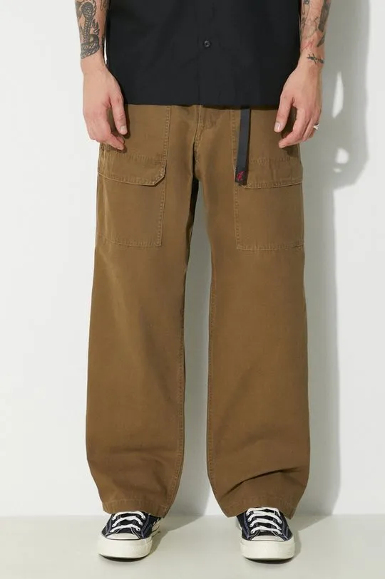 Gramicci cotton trousers Canvas Eqt Pant green color G4SM.P004