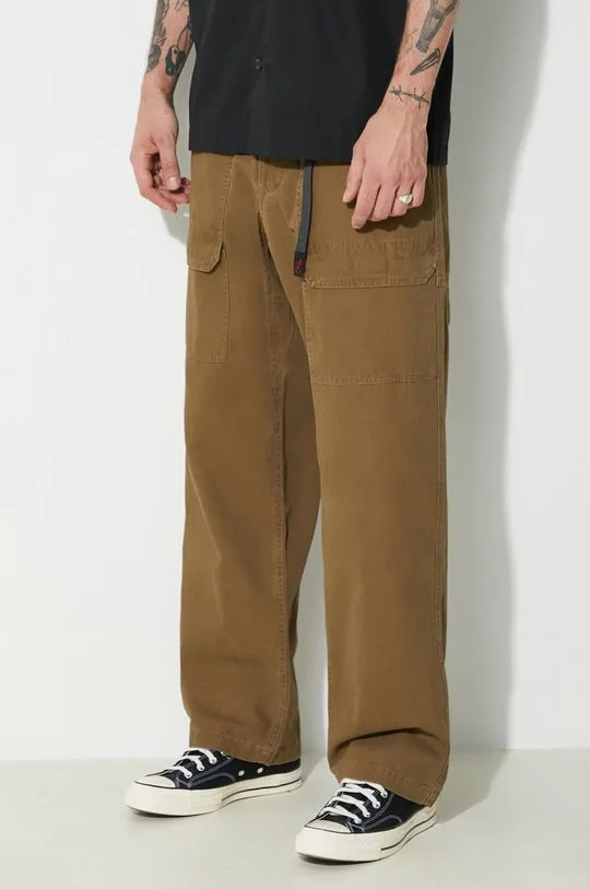 Gramicci cotton trousers Canvas Eqt Pant green color G4SM.P004