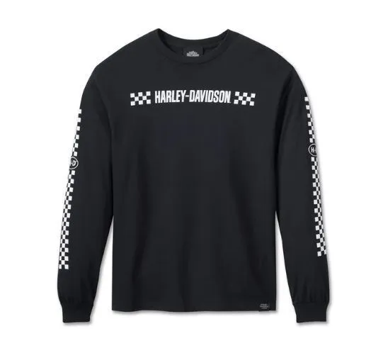 Harley Davidson  |Crew Neck Other Plaid Patterns Street Style Long Sleeves