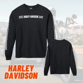 Harley Davidson  |Crew Neck Other Plaid Patterns Street Style Long Sleeves